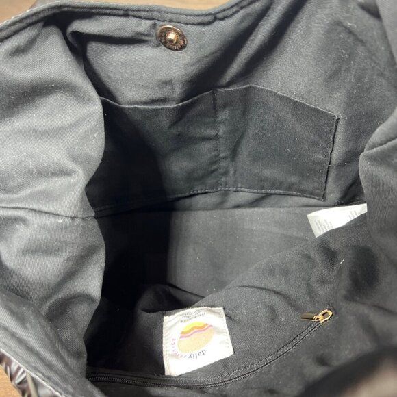 DAILY PRACTICE by Anthropologie Quilted Hobo Shoulder Bag & Pouch Black NWOT - Picture 5 of 6